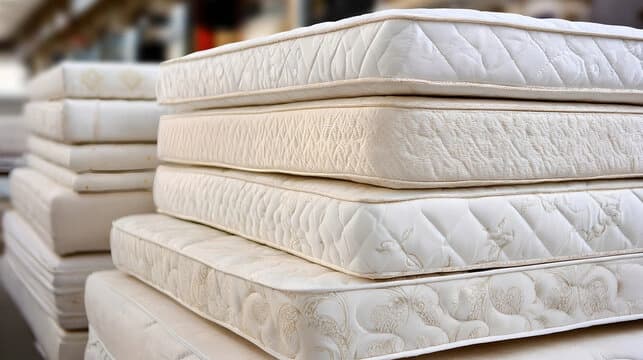Consultant showing mattress comfort layers in a client's home
